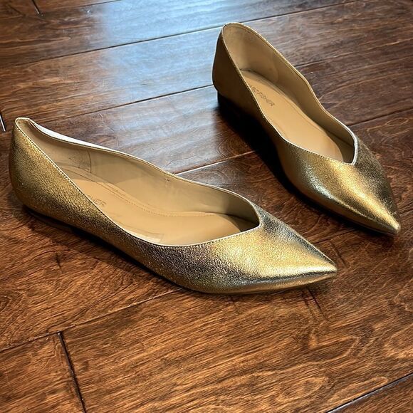 Marc Fisher metallic gold Analia pointy toed flats, 8.5! - Picture 1 of 9